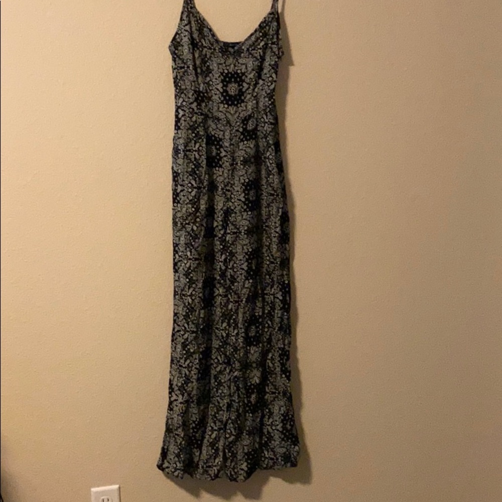 Black jumpsuit with white pattern